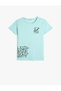Slogan Printed T-Shirt Crew Neck Short Sleeve
