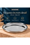 Stainless Steel Oval Serving Tray 35cm, Stackable Dishwasher Safe Food Serving Platter, Silver, Set of 2 - 3