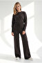 Women's Brown Top Cardigan Bottom Pants Knitwear Set Tkm-19000515 - 5