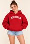 Women's Michigan Printed Oversize Cotton Hooded Sweatshirt - 2