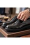 Men's Patent Leather Printed Leather Poly Sole Classic Lace-Up Casual Shoes