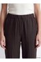 Özmarka New Season Brown Women's Trousers with Elastic Waist - 3