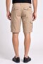 Men Regular Fit Plain Cargo Shorts, Tan - 4