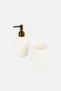 2 Pieces Ceramic Bathroom Set, Off White - 3
