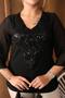 Plus Size Stylish Blouse with Sequin Embroidery - 2