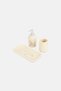 3 Pieces Stoneware Bathroom Set, Cream - 3