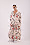 Men's White Ethnic Patterned Loose Suit - 2