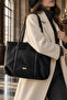 Pera Women's Parachute Fabric Shoulder Bag - Black - 4