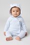Toddlers Boy 2 Pieces Knitted Hoodie And Footed Pants Set, Light Blue
