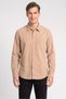 Men Regular Fit Long Sleeve Solid Casual Shirt, Brown