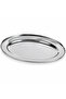 Stainless Steel Oval Serving Tray 45cm, Stackable Food Serving Platter, Dishwasher Safe, Silver, 1 Piece
