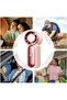 GSGS Portable Mini Handheld Fan, 6 Speeds, 16900 RPM, High Speed, Essential for Summer Personal Use, with LED Display, Rechargeable via USB, with Makeup Cord, Travel (Pink)