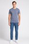 Men Crew Neck Short Sleeve Embroidered Logo T-Shirt, Slate Blue - 2