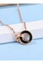 Stylish and modern double-circle pendant necklace – Waterproof, Non Tarnish, Fashion Jewelry Gift