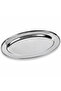 Stainless Steel Oval Serving Tray 55cm, Large Stackable Food Serving Platter, Dishwasher Safe, Silver, 1 Piece
