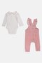 Toddlers Girl 2 Pcs Textured Jumpsuit And Bodysuit Set, Multicolor - 3