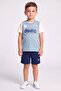 Kids Boy 3 Pieces Brand Logo T-Shirt Vest And Shorts Set, Multicolor