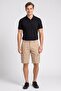 Men Regular Fit Plain Cargo Shorts, Tan - 2