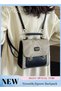 Retro PU Leather Backpack for Women Waterproof Wear Resistant Exquisite Sewing Thread Fashion School