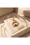 Gold Color Dolphin Starry Sky Design Steel Necklace - 4