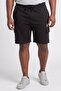 Men Regular Fit Embroidered Logo Cargo Shorts, Black