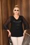 Plus Size Stylish Blouse with Sequin Embroidery - 5