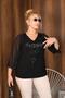 Plus Size Stylish Blouse with Sequin Embroidery - 4