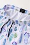 Swim Shorts with Cactus Pattern, Pockets, Lace-Up, Mesh Lining, Quick Drying - White - 3