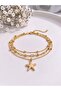 Women's Gold Color 3-Piece Starfish Bracelet Chain Set - 2
