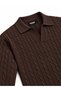 Men's Premium Hair Knit Polo Collar Thick Knitwear Sweater Brown 2Dngr