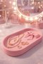 Bowknot Detailed Oval Jewelry Organizer Jewelry Plate Ring Earring Necklace Accessory Organizer (It Is Plastic)
