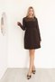Women's Tulle Detailed Long Sleeve Mini Dress – Stylish Evening Dress & Event Dress with Waist Accents - 5