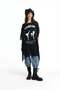 Black Printed Tassel Detailed Pareo 19213