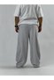 Designed Grey Baggy Men's Trousers with Adjustable Legs Coc3531 - 4