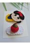 Fairytale Princess and Apple Themed Model Knitted Handmade Antiallergic Gift Children's Hair Accessory 2-Piece Snap Knitted Hair Accessory Clip - 6