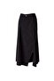 Black Asymmetrical Slit Detailed Long Skirt 19051