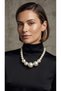 Women's Pearl Necklace Oversized Chunky Beaded Asymmetric Choker Stylish Design Jewelry - 3