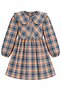 Wide Baby Collar Plaid Winter Girl's Dress - 3