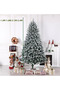 White Christmas Tree Flocked Spruce Snowy Holiday Xmas Tree for Home and Office 120cm/ 150cm/ 180cm/ 210cm/ 240cm Tall,Easy Assembly,Metal Stand - 3