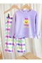 New Season Printed Sweatshirt and Colorful Denim Trousers Girls' Top and Bottom Set - 3