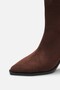 Sosa Women's Brown Suede Pointed Toe Short Heeled Boots A016- K4002 - 4