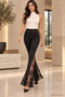 Elegance with Lace Detail - Women's High-Waisted Spanish Flare Pants - 4