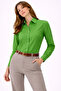 Long Sleeve Shirt with Buttons, Classic Collar, Suitable for Casual and Office Wear - Green - 3