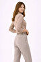 Long Sleeve Shirt with Buttons, Classic Collar, Suitable for Casual and Office Wear - Beige - 3