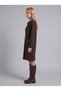 Women's Brown Khaki Detailed Buttoned Collar Pocket Steel Fabric Dress - 5