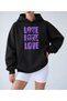 Women's Oversize Mold Mix Printed Hooded Sweatshirt - 3