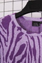 Women's Plus Size Lycra Crew Neck Zebra Pattern Long Sleeve Soft Sweater Mom Blouse - 5