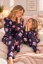 Crew Neck Stylish Patterned Comfortable and Flexible Fabric Long Sleeve Mother-Daughter Combination Pajama Set - 2