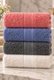 Puffy 4 Pieces 100% Bamboo Colorful Sergeant Patterned Ultra Soft 50X85 cm Towel / Face Towel / Hair Towel / Dowry Set