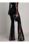 Women's high-waisted tulle and lace-trimmed flared diving pants - 6
